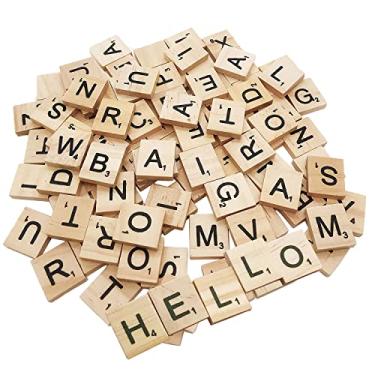 Imagem de MYYZMY 300 Pcs Scrabble Letters, Wood Scrabble Tiles for Crafts Making Crossword Game