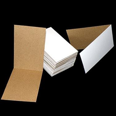 Imagem de 120 porta-cartões dobrado com compartimento plano de 7,6 cm x 11,4 cm pastas, envelopes para cartões esportivos e enchimento de adesivos de envio