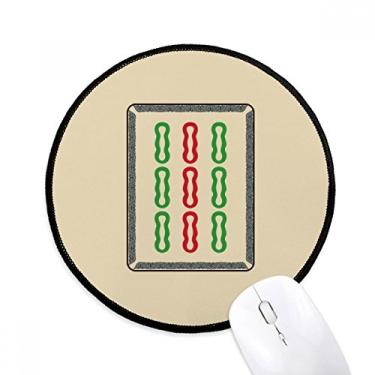 Imagem de DIYthinker Mahjong Bamboo Bar 9 azulejos padrão mouse pad desktop escritório tapete redondo para computador