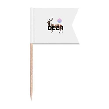 Imagem de Deer Separates The Sun Body Toothpick Flags Marcação de rotulagem para bolo de festa comida prato de queijo
