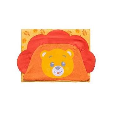 Imagem de TOALHA C/CAPUZ BABY JOY FUNNY ESTAMPADA C/FORRO FRALDA 67CMX90CM PCT C/01UN //LEAO