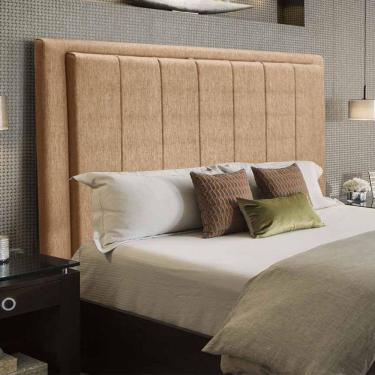 Imagem de Cabeceira Opala Cama Box Casal 140Cm Linho Bege