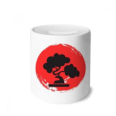 Imagem de DIYthinker Escova abstrata padrão japonês, caixa para dinheiro de cerâmica porta-moedas presente de cofrinho