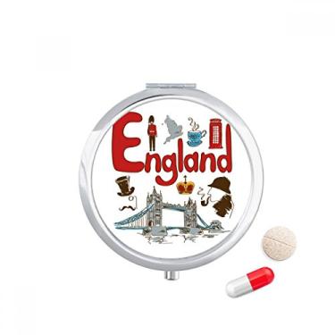 Imagem de Porta-comprimidos com símbolo nacional da Inglaterra, caixa de armazenamento de remédios
