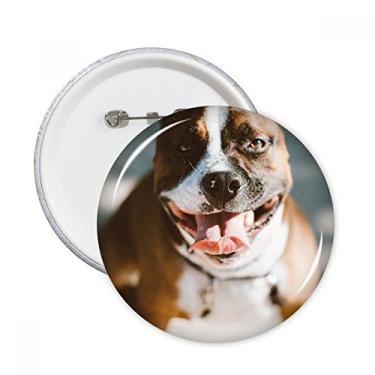 Imagem de Bulldog Pet Animal com imagem assustadora e broche redondo, emblema, acessório, 5 peças