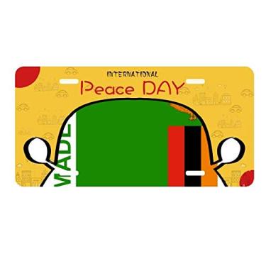 Imagem de DIYthinker Placa de licença Made in Zâmbia Country Love para decoração de carro, dia da paz