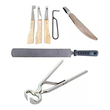 Imagem de Yoeyang Ferramentas de Casqueamento para Cavalos - Conjunto de Rinete e Loop - Aço e Madeira - 45 cm x 44 mm x 4.75 mm - Estábulo ou Curral