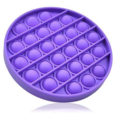 Imagem de Brinquedo sensorial de apertar, para alívio de estresse – Autismo, necessidades especiais, de silicone – Brinquedo sensorial de apertar para ensino em casa e escritório, bom para pessoas com TDAH ou autismo (Púrpura)