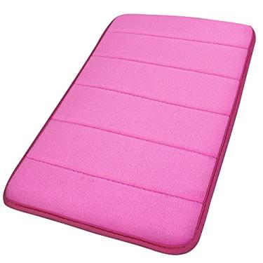 Imagem de Tapetes de banheiro uxcell antiderrapantes macios absorventes de espuma viscoelástica tapete 32" x 20"/80 x 50cm(L*W) Hot Pink