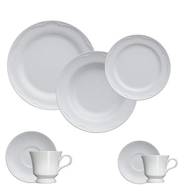 Imagem de Jogo de jantar completo em porcelana, Modelo Cottage, 42 peças, Germer, Branco