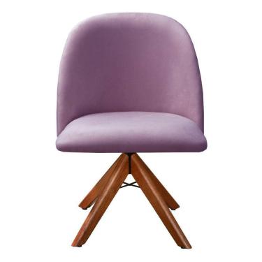 Imagem de Poltrona Gaia Cadeira Giratória Pé Madeira Decoração Moderna Recepção Escritório