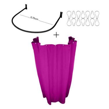 Imagem de Kit Provador Cortina Pink E Arco 70X70 Para Loja De Roupas - Confecçõe