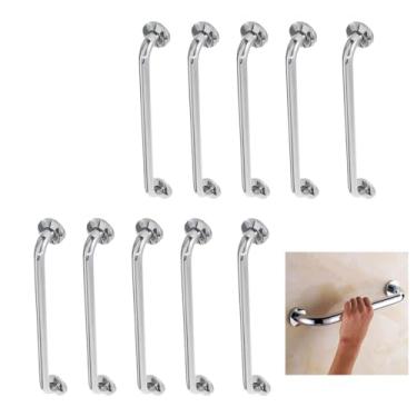 Imagem de Alça de Apoio Barra Inox 40cm kit 10 Unidades Banheiro Idoso Deficiente Cadeirante Acessibilidade Suporte Segurança