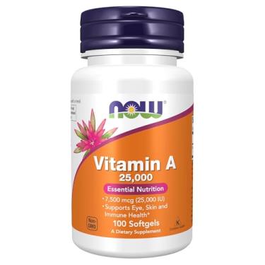 Imagem de Agora suplementos, vitamina A (óleo de fígado de peixe) 25.000 UI, Nutrição Essencial, 100 Softgels
