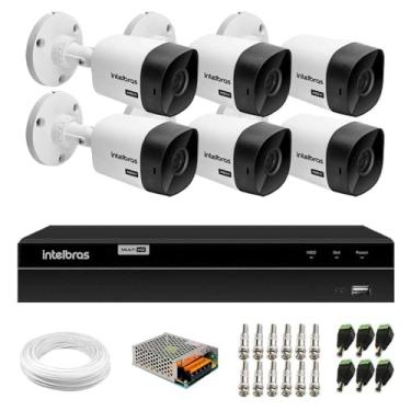 Imagem de Kit 6 Câmeras Bullet Vhc 1120 B Hdcvi Hd 720p Ip66 Visão Noturna 20m Intelbras + Dvr Mhdx 1208 com 8 Canais Multi Hd Intelbras