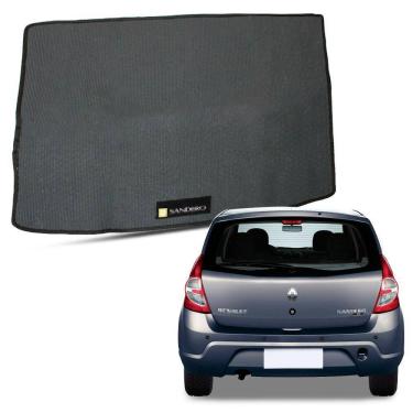 Imagem de Tapete Porta Malas para Sandero 2008 a 2014 Borracha Automotivo com Bordado