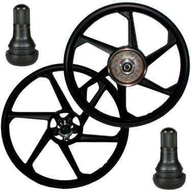 Imagem de Par de rodas de alumínio liga leve freio a disco CG150 Fan Titan ESD EX 2004 a 2013 com rolamentos e bico