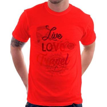 Imagem de Camiseta Live Love Travel - Foca Na Moda