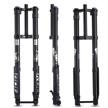 Imagem de BOLANY Downhill Mountain Bike Suspensão a Ar Garfo Dianteiro Ombro Duplo Invertido Liga de Alumínio Através do Eixo Boost Espaçamento 15 * 110 mm Garfo Apto para Freio a Disco Pneu de 26/27,5/29
