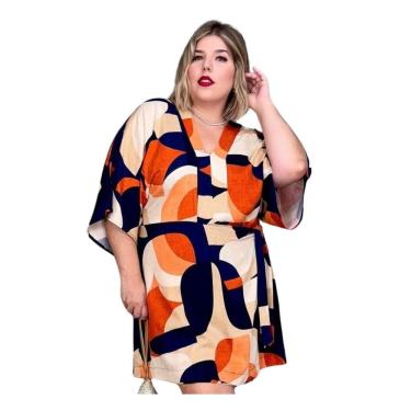 Imagem de Vestido Diana Arruaça em Viscose Sarjada Estampado Plus Size