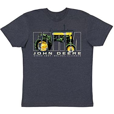 Imagem de John Deere Camiseta azul marinho manga curta estampada fazenda, Azul-marinho, 3G