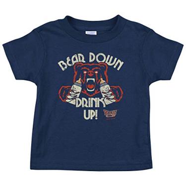 Imagem de Rookie Wear by Smack Apparel Fãs de futebol de Chicago. Body Bear Down Drink Up azul-marinho ou camiseta infantil (NB-4T) (camiseta infantil, 5/6T)