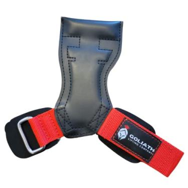 Imagem de Goliath Lifting Company Luvas de peso para levantamento de peso, halteres resistentes, alternativas aos ganchos de força, levantamento terra, ajustável, neoprene acolchoado para pulso