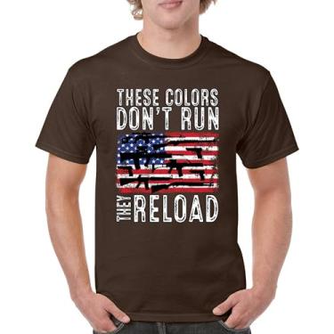 Imagem de Camiseta masculina These Colors Don't Run They Reload 2nd Amendment 2A Second Right American Flag Don't Tread on Me, Marrom, P