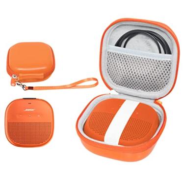 Imagem de (Bright Orange) - Bright Orange Protective Case for Bose SoundLink Micro Bluetooth Speaker, Best Colour and Shape Matching, Featured Secure and Easy Pulling Out Strap Design, Mesh Pocket for Cable and accessorie