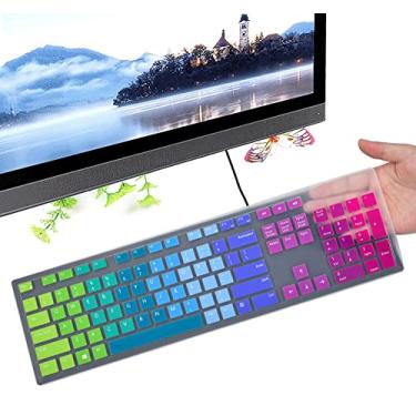 Imagem de Capa colorida para teclado sem fio Dell KM636/Dell KB216 KB216t KB216p teclado com fio/Dell Optiplex 5250 3050 3240 5460 7450 7050/Dell Inspiron AIO 3475/3670/3477 All-in One Desktop, arco-íris