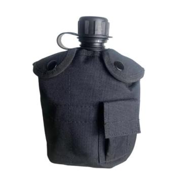 Imagem de Cantil Tatico Militar Com Caneca De Aluminio E Capa Multicor (Preto)