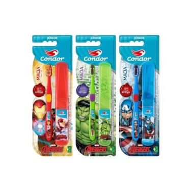 Imagem de Condor Escova Dental infantil Acima 4 Anos Jr Estojo Avengers
