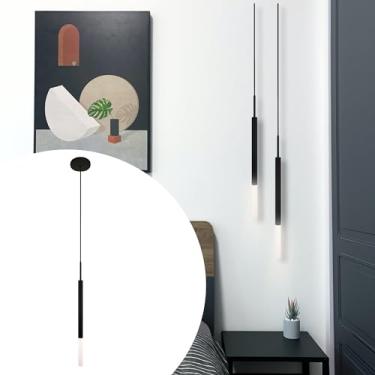 Imagem de Pendente Luminária De Teto Tubo Difusor Cozinha Balcão Preto