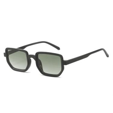 Imagem de Moda retângulo óculos de sol feminino masculino lente pc quadro fino quadrado leopardo cor preta vintage óculos de sol uv400, c3, um tamanho