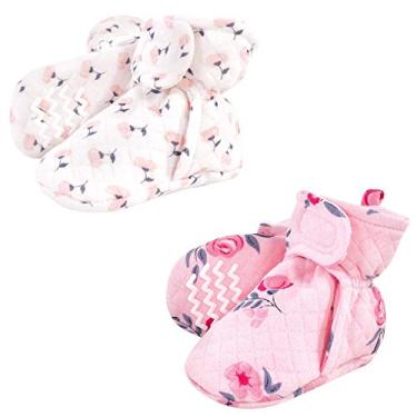 Imagem de Hudson Baby Conjunto de acessórios de inverno unissex com botas acolchoadas para bebês, Rosa azul marinho floral, 12-18 meses