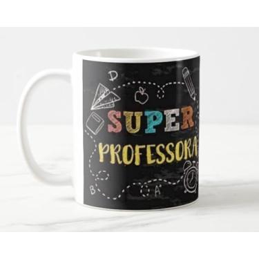 Imagem de Caneca Super Professora Estampa Efeito Giz De Lousa