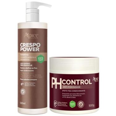 Imagem de Kit Crespo Power Apse Gelatina Ativadora + Ph Control 500g Anti Porosidade Tratamento Capilar