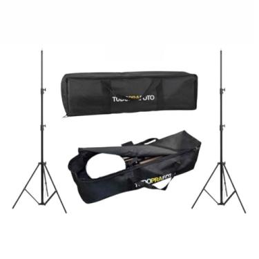 Imagem de Kit Estúdio Fotográfico 2 Octabox Softbox 55cm Completo com Grid, Soquete E27 Tripé e Bolsa - 5 peças