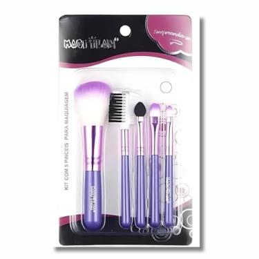 Imagem de Pincéis para Maquiagem Macrilan, Conjunto de 5 (AZUL)