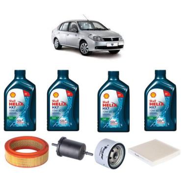 Imagem de Kit revisao troca de oleo renault symbol 1.6 8v 2009 diante - SHELL