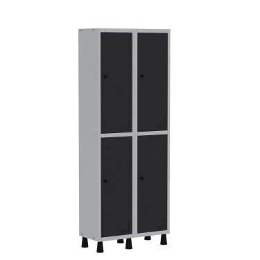 Imagem de Roupeiro Aco Light 2v 04 Portas Gr302/4 Cinza/Preto