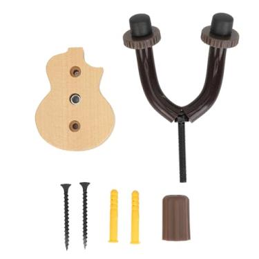 Imagem de Cabide de Parede para Ukulele Em Mogno Sólido, Ferro Resistente, para Ukulele, Bandolim, Banjo, Fácil de Instalar (Cor Madeira)
