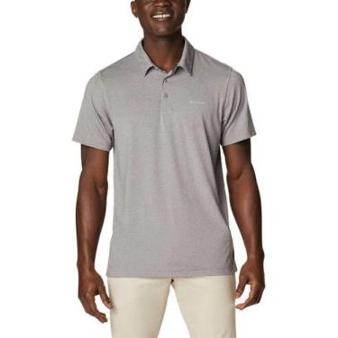 Imagem de Camiseta Polo Masculina Columbia Tech Trail, P, Cinza mescla