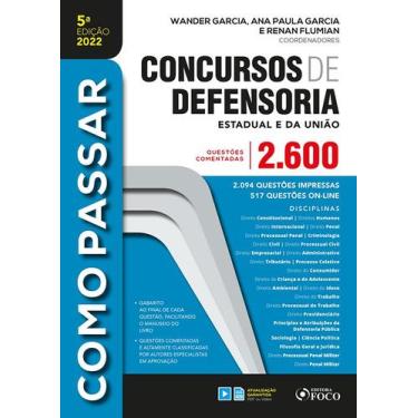 Imagem de Livro - COMO PASSAR EM CONCURSOS DE DEFENSORIA - 2.600 QUESTÕES COMENT