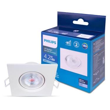 Imagem de Spot Led Quadrado Embutir 4,2w Ip20 36º Bivolt Sl052 Philips, 127/220V