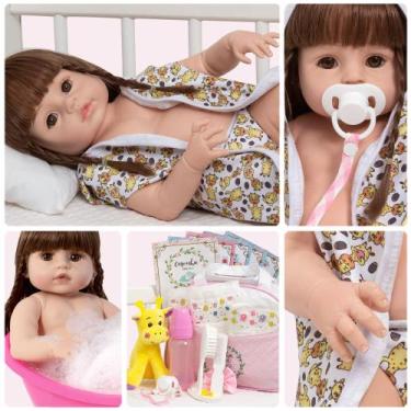 Imagem de Bebe Reborn Menina Girafinha Saída de Banho Enxoval Completo - Cegonha