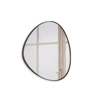 Imagem de Espelho Decorativo Orgânico com Moldura em Couro Diversas cores - Lope