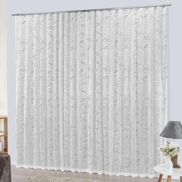 Imagem de Cortina de Renda com Forro p/ Trilho Suíço 4,40 x 2,50 Catar - ENTROU 