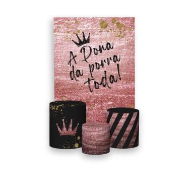 Imagem de Painel De Festa Vertical 1,50 x 2,20 + Trio De Capas Cilindro - A Dona