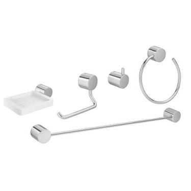 Imagem de Kit de Acessório para Banheiro Flex com 5 peças Cromado 2000.C.FLX - D